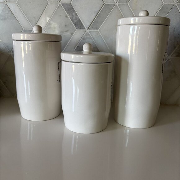 Rae Dunn Contain Store Hold Containers with Lids Set of Three 3 Brand New - Picture 4 of 10